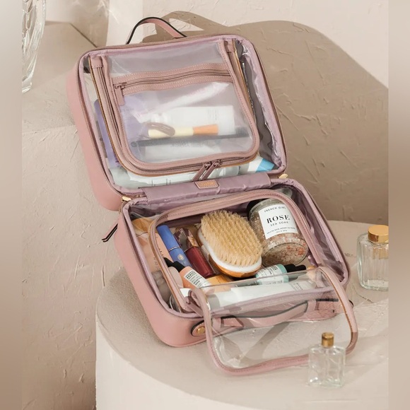 Calpak Large Clear Cosmetics Case in Mauve - Like New - Picture 6 of 12